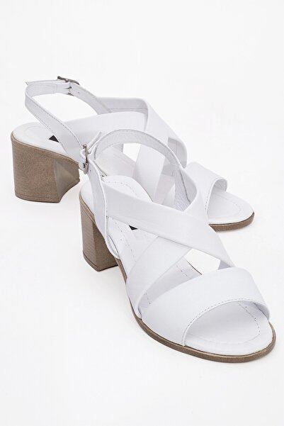 Lizy Shoes Λευκά γυναικεία καθημερινά σανδάλια από γνήσιο δέρμα