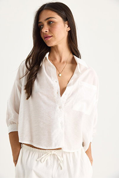 Bianco Lucci Жіноча сорочка з короткими рукавами та однією кишенею 60282013