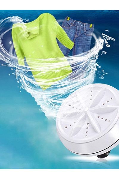 MACON FN- 2 in 1 Ultrasonic Turbo Washing Machine Portable Washer and Rotary Mini Washing Machine - White