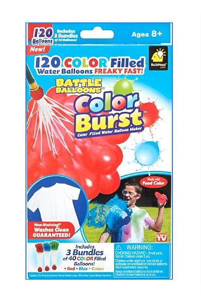 AS SEEN ON TV 121-Piece Color Burst Battle Balloons – Rapid-Fill Water Balloons for Epic Summer Fun