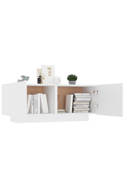 vidaxl Bedside Cabinet White 100x35x40 cm Engineered Wood