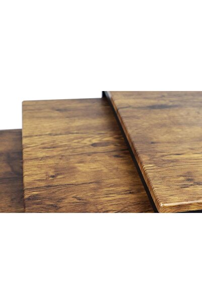 Generic 3 Pieces Square Nesting Side Table Set Minimalist Stackable Coffee Tables Wood Top Accent Tables Ind