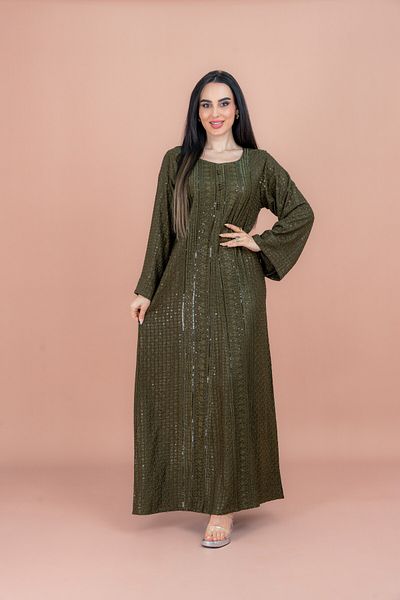 IKKXA Embroidery Sparkling Jalabiya