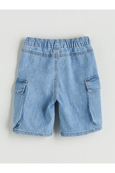LC Waikiki Indigo Waist Elastic Basic Boy's Jean Shorts