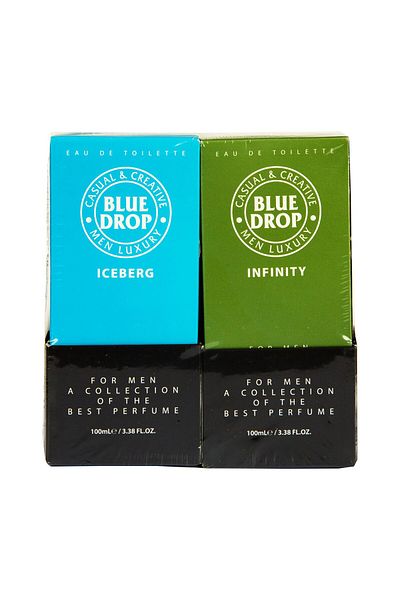 BLUE DROP Edt Infinity & Iceberg For Men Perfume Set – 2 X 100 ml Long-lasting