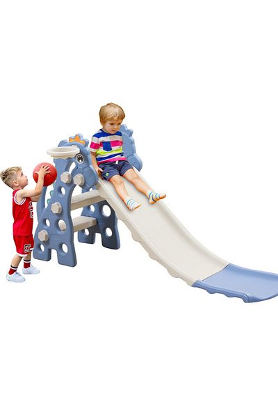 Ma Baby Kids folding slide Indoor Household Small Kids Slide for Toddlers baby multifunctional Blue