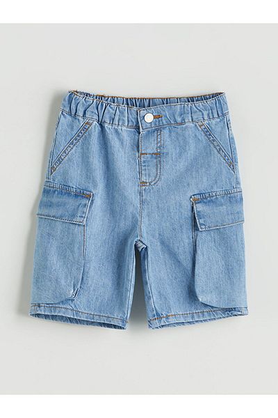 LC Waikiki Indigo Waist Elastic Basic Boy's Jean Shorts