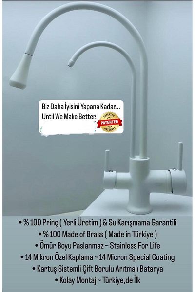 Class Armatür Drop White Purification Sink Faucet