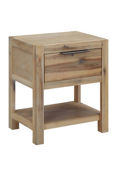 vidaxl Nightstand with Drawer 40x30x48 cm Solid Acacia Wood