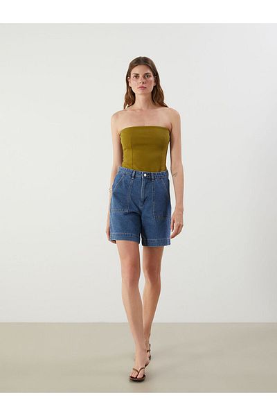 LC Waikiki Jeans Indigo Bermuda Fit Women's Jean Shorts