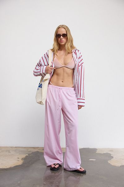 bases. Wide Leg Draped Trousers