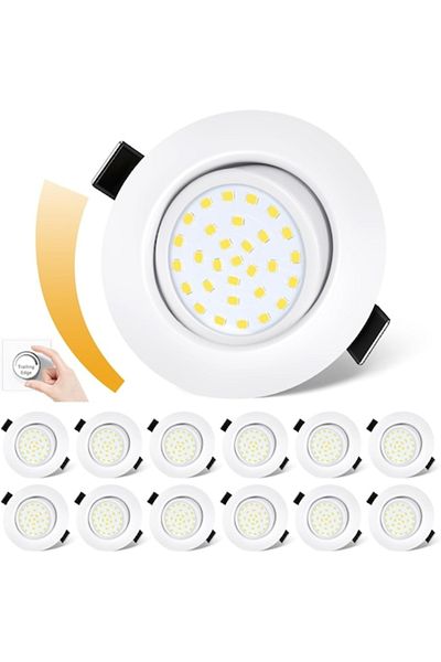 OEM Spoturi Led Dexnump, Set De 12, 5w, Ip44, Alb Cald 2700k Pentru Hol, Baie ,bucatarie,