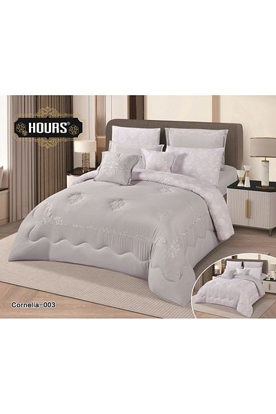 HOURS Double-sided embroidered microfiber single bedspread - 4 pieces