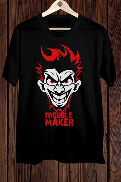 donamod تي شيرت كبير الحجم مطبوع عليه Trouble Maker
