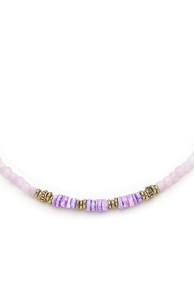 Mon Reve Desert Rose Seashell, Amethyst Natural Stone Necklace
