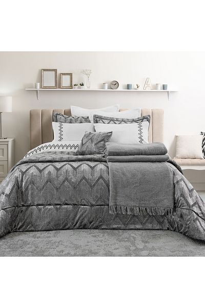 Schafer Home Bianca Dowry Set 11 Pieces-Gray