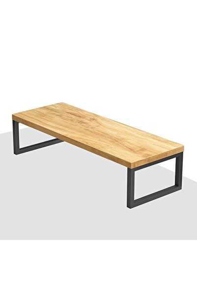 Hitit Dekorasyon Metal Ahşap Natural Monitör Yükseltici Stand