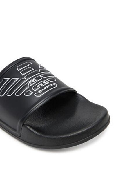 Emporio Armani Flip-flops negri pentru femei, bărbați, unisex EMPORIO ARMANI-XVPS11 XR273 K485 NEGRU+ALB