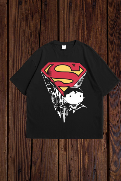 donamod Superman Printed Oversize T-Shirt