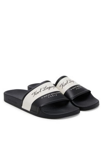 Karl Lagerfeld Men's Flip-flops black KARL LAGERFELD-KL70023 V01 BLACK RUBBER W/WHITE