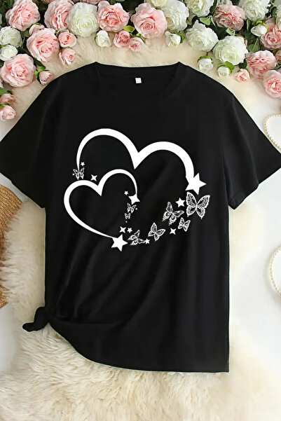 donamod Γυναικεία μπλουζάκια με σχέδιο καρδιάς