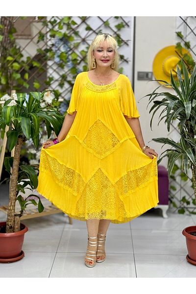 Punta Otantik Vl5510 Marselina Voile Dress Yellow