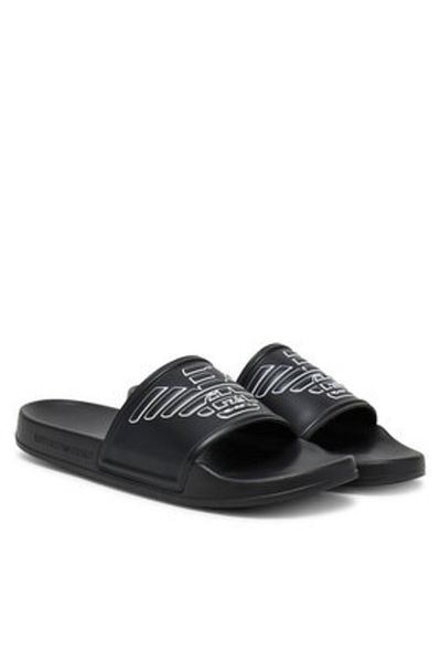 Emporio Armani Flip-flops negri pentru femei, bărbați, unisex EMPORIO ARMANI-XVPS11 XR273 K485 NEGRU+ALB