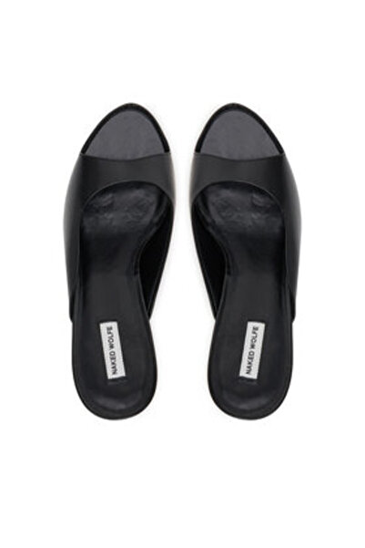 NAKED WOLFE Flip-flops de damă negri NAKED WOLFE-FAB BOX LEATHER BLACK BOX LEATHER