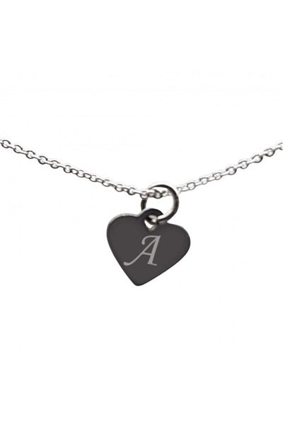 dalimag Bratara argint 925, 25 cm, si charm inima argint cu agatare inima, gravat litera A