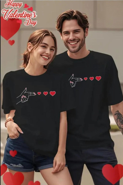 donamod Sevigili Couple Combination Printed Tshirt -In Basket for Making Comb...