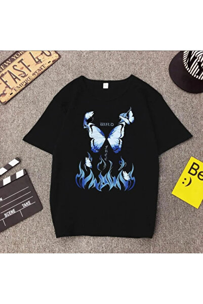 donamod تي شيرت الفراشة الزرقاء