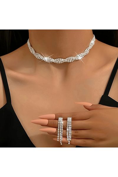 Ayzen 2 Piece Jewelry Set with Stones
