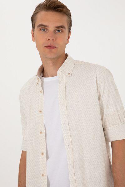 U.S. Polo Assn. Men's Stone Long Sleeve Shirt 50300543-Vr049