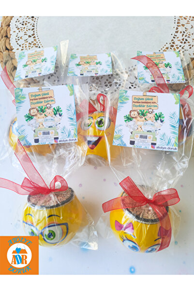 Atölye Doruk 15 ADET Safari Konsepti Doğum Günü Hediyelik Sarı Çim Adam-Safar...