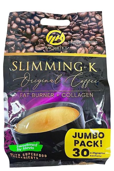 MK Slimming-K Original Coffee Fat Burner + Collagen Mix Drink Jumbo Pack – 21g x 30 Sachets
