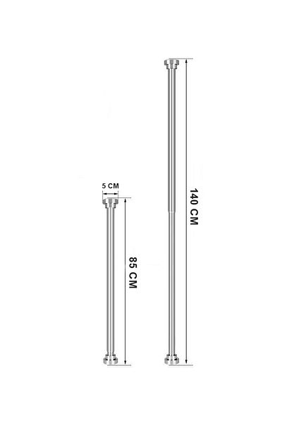 vivo Telescopic curtain rod 85-140 cm, M, silver, SCL01-SILVER-M