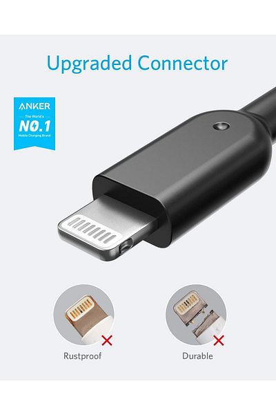Anker PowerLine II Lightning Cable, Black, 1.8-meter