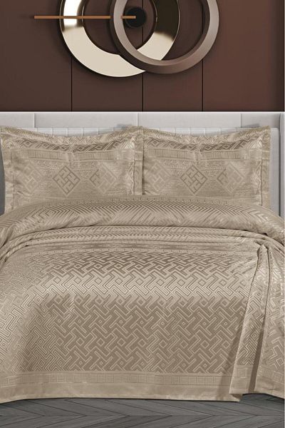 Çeyiz Diyarı Lena Chenille Double Bedspread 240X260 cm Beige