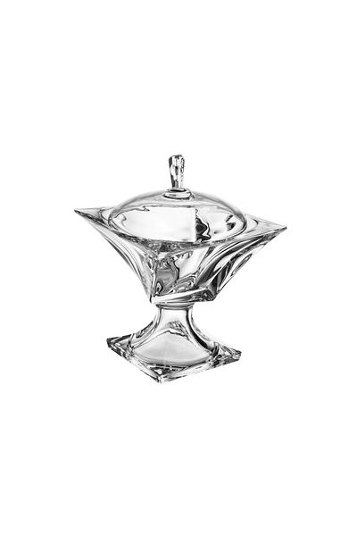 Dania Glassware Serving Dish with Base and Clear Cover