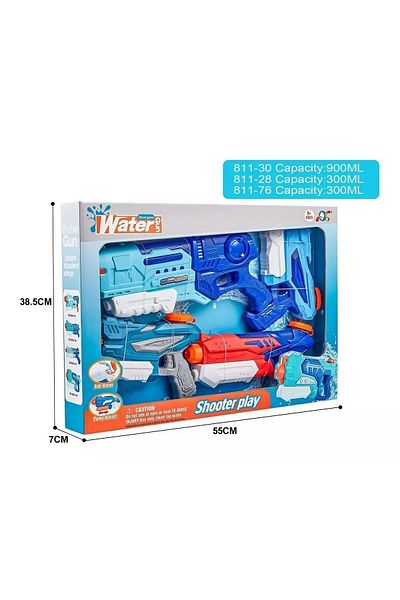 Flippy Set of 4 Water Blaster for Children, Flippy, 6 years+, Multicolor, 1x 900 ML + 3x 300 ML