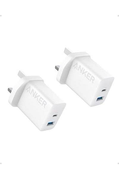 Anker USB-C Dual-Port Wall Charger, 20W Fast Charging for iPhone, iPad, AirPods, and More (Cable Not