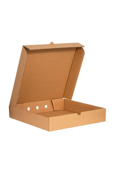 AMBALAJ PAZARI Kraft Lahmacun - Pizza Kutusu 33x33x6 cm - 50 Adet