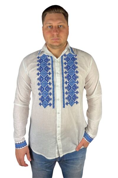 rody's forever Bluza tip ie barbati R187 alb pur/albastru , marimea XL