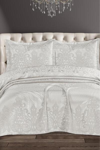 Çeyiz Diyarı Cuvertură de pat dublu Royal Chenille 240x260 cm Crem