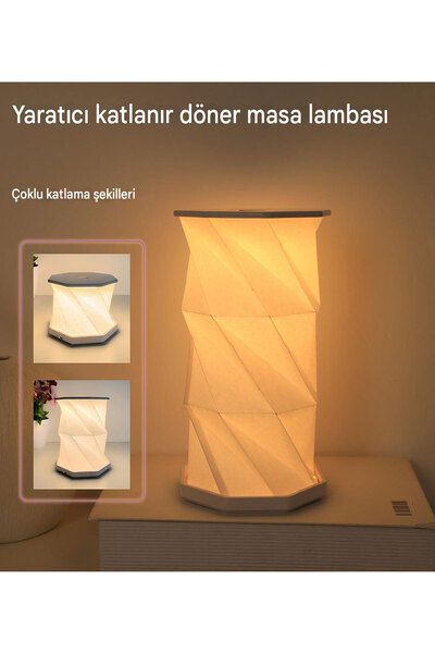 wiks Masa Lambası Dokunmatik Dekoratif Katlanabilir Şarjlı Gece Lambası
