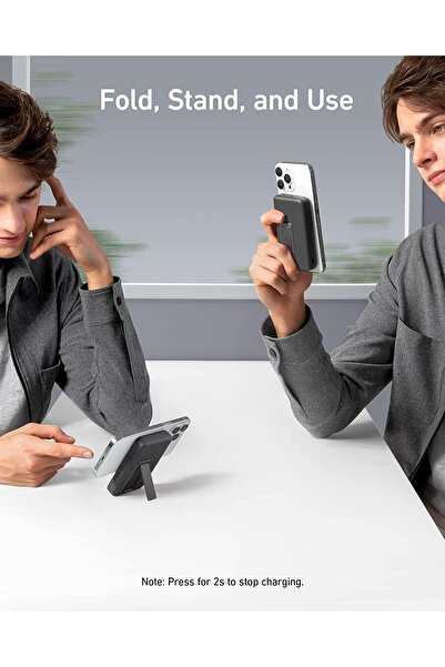 Anker Magnetic 633 (MagGo) Foldable Magnetic Portable Charger for iPhone - 10000mAh, Black