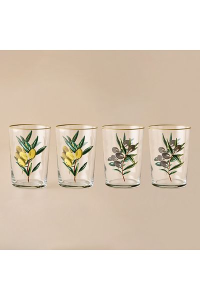 Bella Maison Olive Soft Drink Glass Set of 4 (510 Cc)