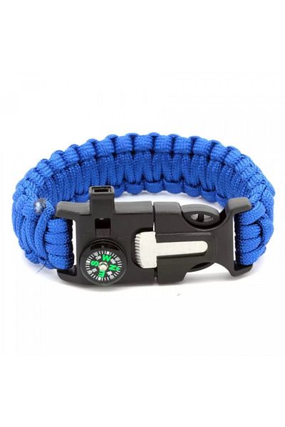 dalimag Bratara de supravietuire in aer liber, tip army, 5 in 1, paracord, busola , fluier, cutit, cremene,