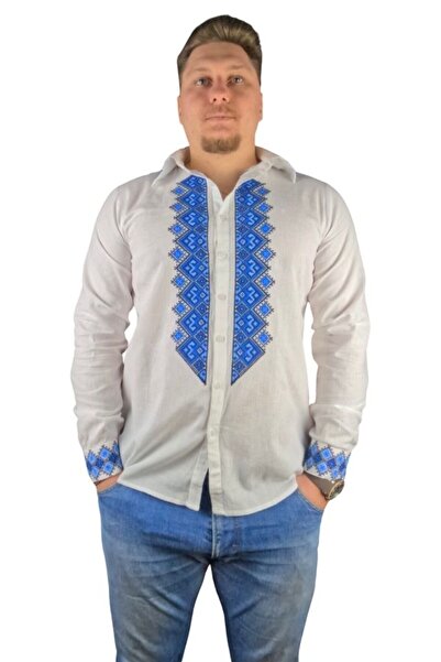 rody's forever Ανδρική μπλούζα RBN24 λευκή/μπλε, μέγεθος S