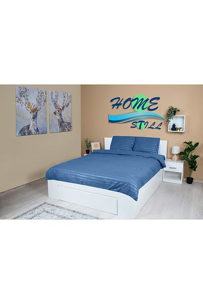 Home Still Microsatin damask linen 1 person, BLUE
